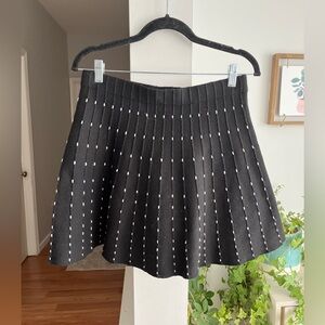 ZARA Black Embroidered High Waist Mini Skirt